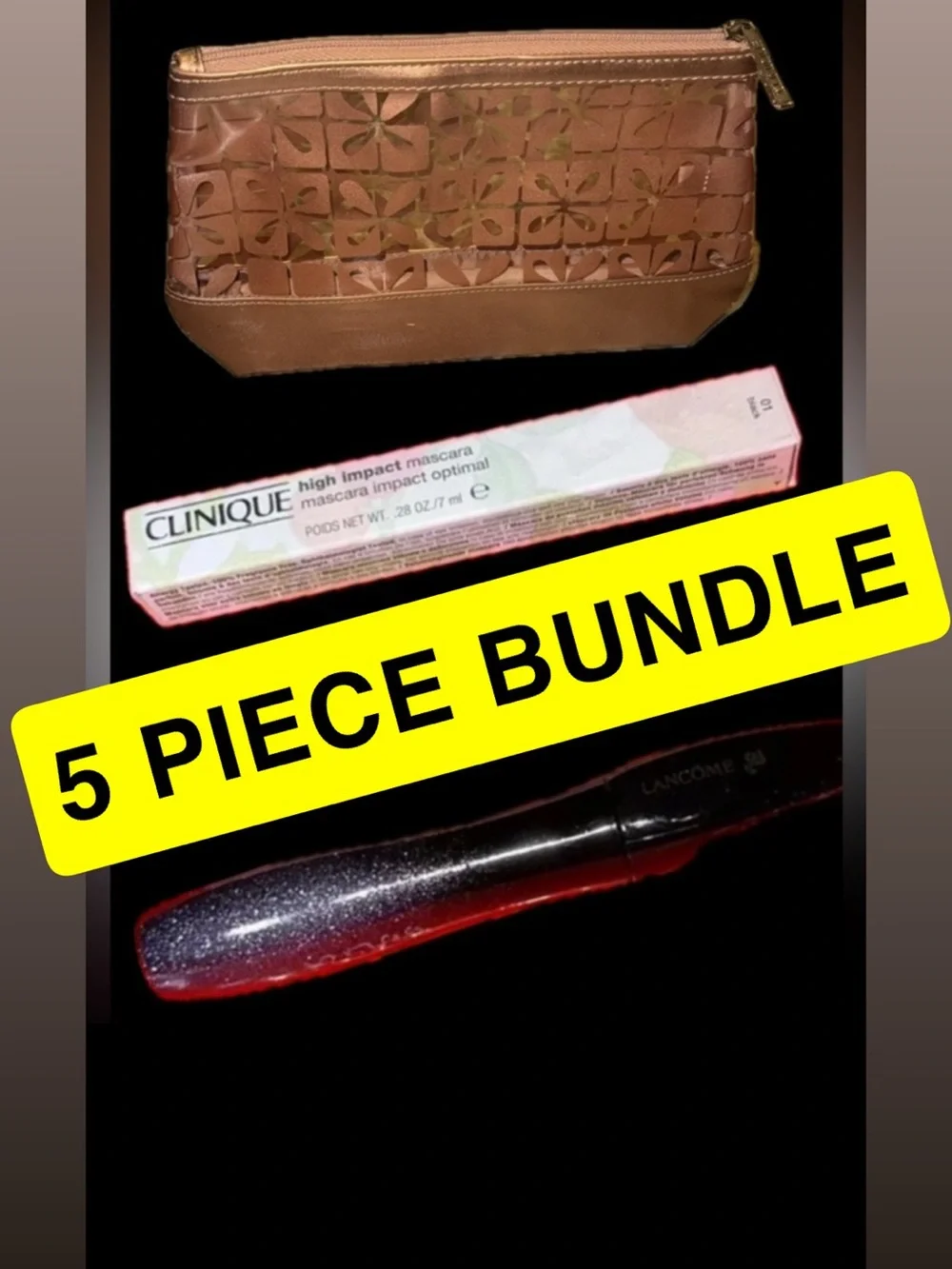 Great DILL❤️BUNDLE: Clinique Mascara and 3 Makeup Bags/Lancôme Mascara~5PC LOT
